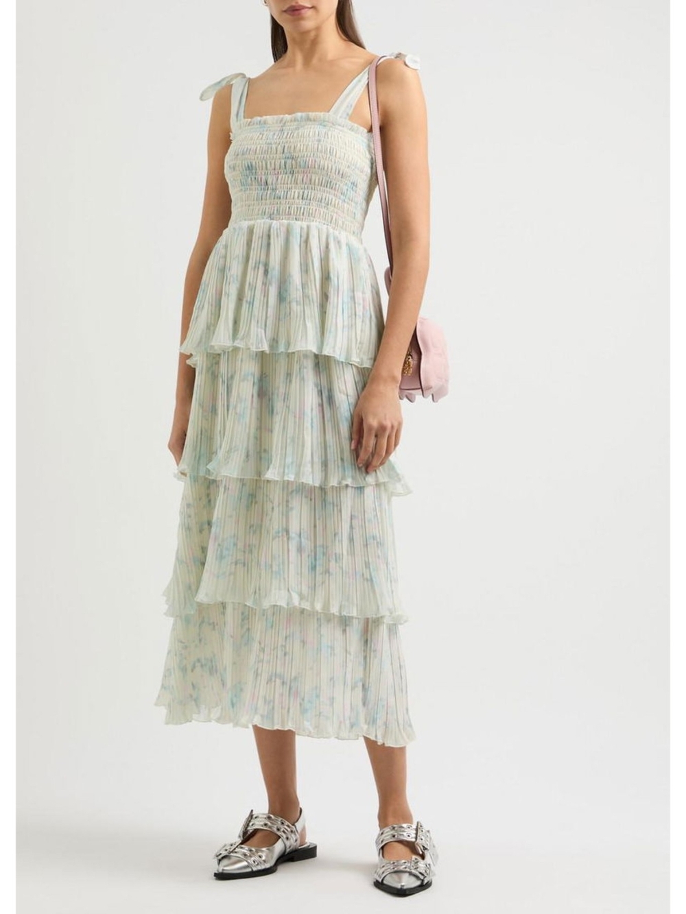 GANNI ruffled midi dress
